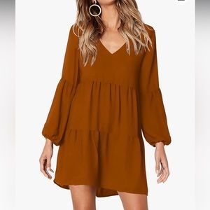 Tunic V Neck Casual Loose Flowy Swing Shift Dress
